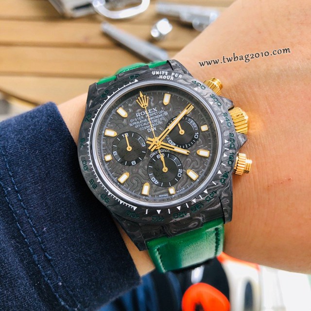勞力士男生手錶 RolexDaytona翡翠夜光全碳纖維宇宙計時迪通拿  gjs2200